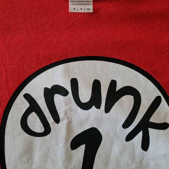Couples Novelty Shirt Drunk 1 & Drunk 2 Red Tops - Picture 8 of 10